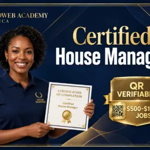 Certified Two-in-One House Manager Course – Nanny + Housekeeping + QR Verifiable Certificate – $500-$1,200 Jobs